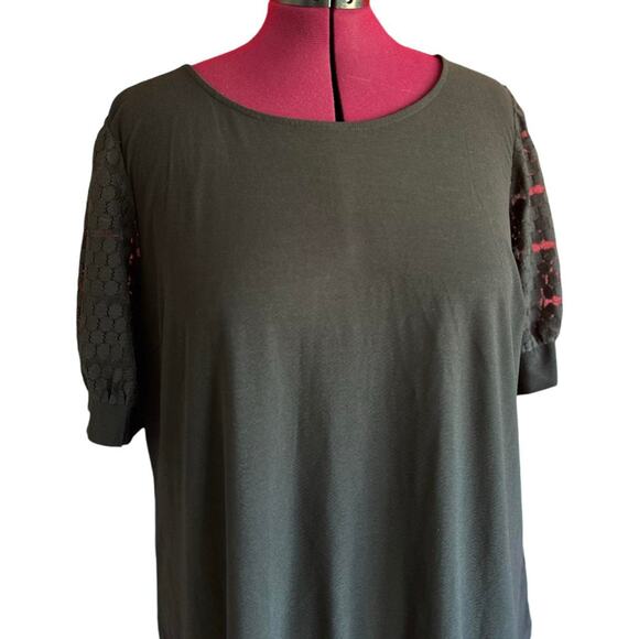 Womens Tops Size 2x Black Lace Sleeve Soft Goth Professional Business Casual - Picture 5 of 8